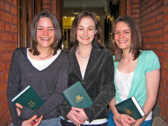 Twins Ruth (left) and Louise Miskelly (right) and Laura Kelly pictured at Bible Sunday in Friends� School on Sunday evening 18th June.