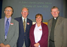 Barry Harrison - Parish Reader, Bertie Logan - Lay Reader, Rev Liz Hewitt and the Very Rev. Fr Brian Brown PP pictured at the Down & Dromore Diocesan Synod 2006 in St John�s Parish Centre, Moira on Thursday 22nd June.