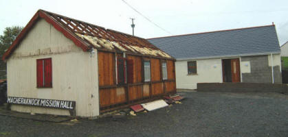 GOING: This picture taken on Wednesday 11th October shows the old Mission Hall being dismantled ready for removal from the site.