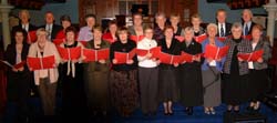 Greta Baxter - Organist (sixth from left in front row) and First Dromore Church Choir pictured at the Carol Service in First Dromore Presbyterian Church last Sunday afternoon (17th December).