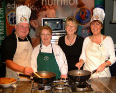 L to R:  Billy Bittle, Bridghe Reilly (LMC cookery demonstrator), Carolyn Gowdy and Denise Baird try out a recipe from the new Railway Street cookbook �The Real Way to Cook� at a cookery demonstration in Railway Street Presbyterian Church on Thursday 23rd November.