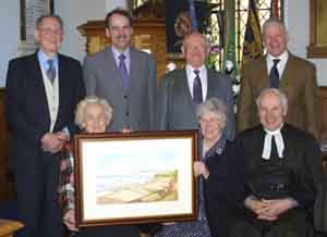 Pictured at the final service in the active ministry of the Rev Victor Sinclair in Ballycairn Presbyterian Church last Sunday morning (1st April) are L to R: (seated) Mrs Anne Gowdy, Mrs Maje Sinclair and the Rev Victor Sinclair. (back row) William Steele - Clerk of Session, David Gowdy ' Treasurer, William Clarke ' Elder and Victor Sinclair (jnr). Missing from the photo is Bill Dornan ' Church Secretary.