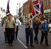 Lisburn & District Scout and Explorer Scout Section colour party.