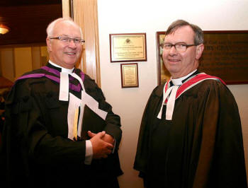 The Rt Rev Dr David Clarke - Moderator of the General Assembly and Rev David Porter pictured at a Re-opening and Dedication Service in Second Dromara Presbyterian Church on Wednesday 9th May.