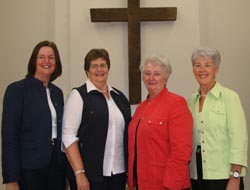 Past and present presidents of Railway Street branch of the PWA on the opening meeting of the 2007-2008 session last Thursday night (20th September). L to R: Jean Gibson, Dorothy McClelland, Norma Coggins and newly appointed President Elma Lindsay.