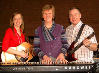 Some members of the congregation who led the praise at morning worship in Kilmakee Presbyterian Church on Sunday 4th February.  L to R:  Ashlee Coday, Aileen Irvine and Philip Spratt.