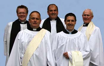 L to R: (front) Kenneth Gamble and Mark Reid. (back row) Barry Forde, John McClure and Campbell Dixon.