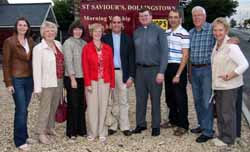 Hannah Collins and Margaret Collins (St Saviour's, Dollingstown); Rev Joanne Megarrell, Mrs Joan West and the Rev Canon Roderic West (Moira Parish); Rev Gareth Harron, Mark Bailey, Bertie Hunter and Margaret Hunter (St Saviour's, Dollingstown).