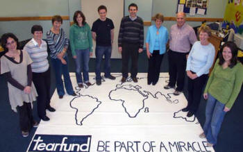 At Tearfunds Lisburn launch of Global Poverty Prayer Week in Seymour Street Methodist Church last Saturday morning are L to R: Sharon Johnston (Tearcraft), Jane Dawson (Seymour Street Methodist), Margaret McIlhenny (Trinity Methodist), Natalie and Colin Ward (Elmwood Presbyterian), Tim Magowan (National Manager of Tearfund in Ireland), Elva Stevenson (Tearfunds area volunteer co-ordinator), Robin and Twyla Watson (Finaghy Baptist) and Naomi Gray (Seymour Street Methodist).