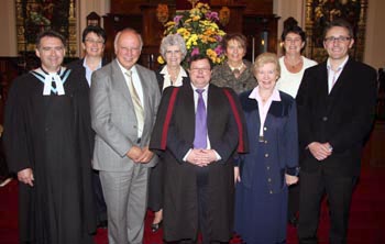 Pictured at the Harvest Thanksgiving Service in First Lisburn Presbyterian Church last Sunday morning (14th October) are L to R: (back row) The minister, the Rev John Brackenridge, Perry Reid - Clerk of Session, Tom Whyte - Director of Music, Joyce Moran and Richard McNeight. (back row) Evelyn Whyte - Deaconess and Helen Lynn, Margaret Rooney and Linda McDougall who helped decorate the church so tastefully.