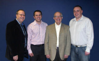 L to R: Pastor Brian Agnew (Kingdom Life), Pastor Nick Serb (Mount Zion), Pastor Norman Christie (Lisburn Elim) and the Rev Andrew Thompson (Elmwood) were the speakers at ?Lisburn Ablaze? in the Kingdom Life City Church last Monday night (5th November).