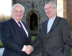 Lord Eames pictured with former Dean of Down, the Very Rev John Dinnen at a farewell reception last Sunday morning (23rd December) marking Mr Dinnen's retirement from active ministry after 23 years of faithful ministry as Rector of the Parish Church of St Malachy, Hillsborough.