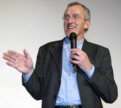 The Very Rev John Dinnen bids farewell at a reception in the Downshire Centre last Sunday morning (23rd December).