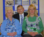 Joe Lockhart with Mrs Ella McIlroy and her daughter Felicity. Ella was the first dinner lady at Hillhall Primary School and succeeded her father, the late Hugh Ferguson as caretaker. Her mother, the late Mrs Ida Ferguson, owned the sweetie shop opposite the school.