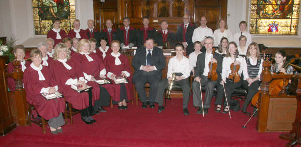 Tom Whyte - Director of Music (center at front) and First Lisburn choir, orchestra and praise band led the Palm Sunday worship in First Lisburn Presbyterian Church on Sunday morning 16th March.