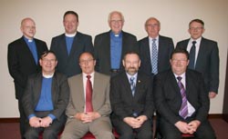 At a service for the installation of elders in Second Dromara Presbyterian Church on Tuesday 29th April are L to R: (seated) Rev David Porter (Moderator) and new elders - Mr Denis Easton, Mr Les Carson and Mr Edwin Kinghan. (back row) Rev Leslie Patterson, Rev Gary Glasgow, Rev David McConaghy (Acting Clerk) and Representative Elders - Mr Bobby Spence (Drumlough) and Mr Wilby Hanna (2nd Dromara).