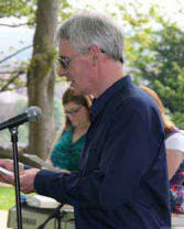 Canon Sam Wright leading prayers.