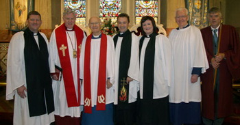 L to R: Rev Jim Carson (St Paul's), The Very Rev John Bond (Dean of Connor), Rev Canon Dr Ken Cochrane, Rev Paul Dundas (Christ Church), The Rev Diane Matchett (Curate Assistant), Brian Littler (Parish Reader) and Mr Alan Whyte (Dean's Verger).