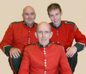 Aughnaskeogh Silver Band member Harold Graham pictured with his son Alan and grandson Christopher at the Lower Iveagh District.