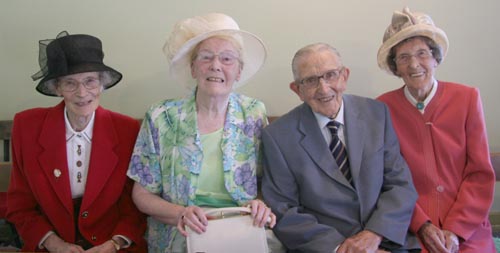 Pictured at the final service at Beanstown Mission Hall are lifelong members Miss Lily Abbott, Mrs Peggy Montgomery, Mr Wesley Campbell and Mrs Maud Clarke.