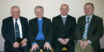 At the Carol Service in Dromore Orange Hall last Thursday evening (11th December) are Bro Robert Murphy (District Lay Chaplain), Rev Bro Victor Neill (District Chaplain), Rev Glenn Jordan (Guest Speaker) and Bro Will Lough (Past District Master).