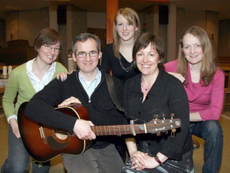 Members of St Colman’s Folk Group who led the praise at the Churches Together in Lisburn Annual Unity Week Service in St Colman’s Roman Catholic Church, Lambeg last Sunday afternoon (January 18). L to R: Roisin Magee, Conor Quinn, Lauren Conway, Shauna Kennedy and Eilish Campbell.