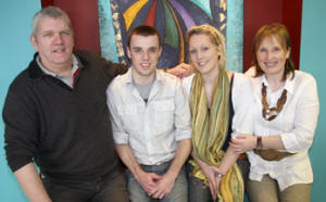 Roy and Ann Browne pictured with their daughter Lauren and boyfriend Gareth.