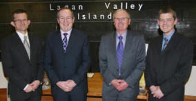 Lagan Valley district Reformed Presbyterian L to R: Rev David McCullough (Dromore), Rev Prof Robert McCollum (Lisburn), Rev George McEwen (Recently retired minister of Bailiesmills) and Rev Geoffrey Allen (Dromara).