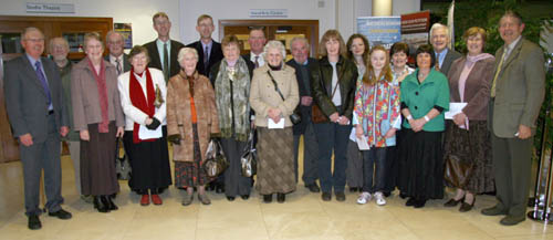 Members of Bailiesmills Reformed Presbyterian Church with their recently retired minister, the Rev George McEwen and his wife Heather (left) and Mr Derek Malcolmson (Clerk of Session) and his wife Ann (right).