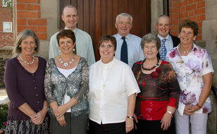 Glenavy Methodist Council pictured at the official opening of a new hall last Saturday afternoon (12th September). L to R: (front row) Barbara Lutton, Heather Patterson, Rev Elizabeth Hewitt OBE, June Stewart and Iris Siberry. (back row) Nigel Moore (Society Steward), Alan Ross and John Scott. 