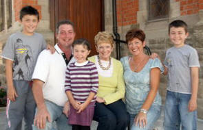 Mairead McOwing pictured with her daughter Sharon, son-in-law Edwin and grandchildren Edward, Calvin and Louise at the official opening of a new hall at Glenavy Methodist Church last Saturday afternoon (12th September). 