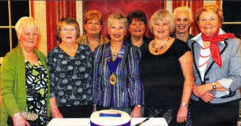 Committee members L to R: Myrna Manley, Sadie Graham (Secretary), Mabel McCausland, Lucy Mulholland (President), Beth McKnight, Lyn Rankin (Treasurer), Helene Beattie and Evelyn Newell.