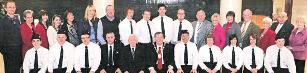 Past and present officers and friends of 4th Lisburn Boys' Brigade Company at the reception.