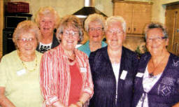 One of three kitchen teams at First Steps in Lisburn Baptist Church. Nora Cathcart, Iris Laird, Violet Scott, Dorothy Elliott, Marie Watson and Irene Rea.