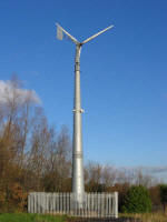 The wind turbine at the Church of the Nativity, Poleglass.