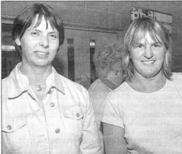 Left: Janet Kirkpatrick, Captain of Glenavy Parish GB, and Fiona Woods, Captain of 1st Holywood GB, browsing the exhibits at the event. US34-747SP