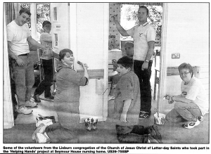 Some of the volunteers from the Lisburn congregation of the Church of Jesus Christ of Latter-day Saints who took part in the `Helping Hands' project at Seymour House nursing home. �S39-755SP