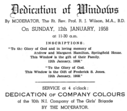 Dedication of Windows