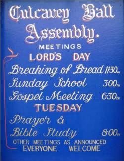 Notice Board at Culcavey Hall.