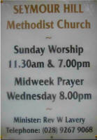 Notice Board at Seymour Hill Methodist Church, Dunmurry.