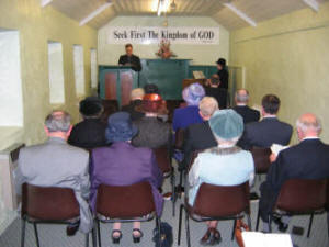 The interior of Edentrillick Mission Hall, Hillsborough.