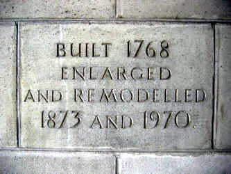 The stone tablet erected in the porch of First Lisburn Presbyterian Church.