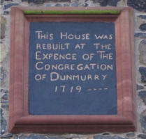 The stone panel above one of the doors at First Presbyterian Church (Non-Subscribing ) Dunmurry.