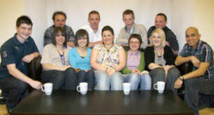 Enjoying the fun and fellowship at the Moira Pentecostal Church coffee bar ‘Second Cup’ are L to R: (front) Dean Hutchinson, Becky Watterson, Kerri Conn, Rachel Lappin, Becky Lappin, Hannah Rollins and Fernando Perez.  (back row) Andy Henderson, Kingsley Jordan, Barclay Jordan and Glen Britton.