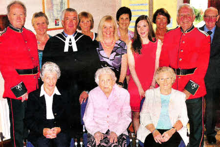 Evergreens and Evergreen Team at Hillsborough Presbyterian Church pictured promoting a forthcoming fundraising concert to be held in the Village Centre, Hillsborough on Saturday 15 September 2012 at 7.30 pm. Included are Rev John Davey, Pat Fanner (Evergreens Leader), Jane McKlbbin (Soloist), Aubrey Campbell, and Jim Young (Balilles Mills Accordion Band).