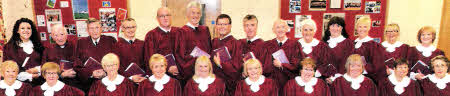 Choir Mistress Diane McMullan (5th from right) and Hillsborough Presbyterian Church Choir pictured in the new Downshire Room where they will hold choir practices.