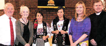 Rev Dr Stanley Barnes and his wife Ina (left) and Rev Gary Goodes and his wife Dianne (right) pictured with two of the 40 Romanian visitors who have been on a two week holiday to the province, hosted by Free Presbyterian Church