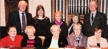 Daphne Walker, Organist, and a joint choir comprising members of the grouped parishes of St James's and St John's, pictured at the Praise and Thanksgiving Service in St James's Parish Church.