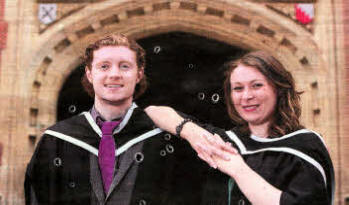 Dunmurry man Gavin Bradley graduated from Queen's University on Wednesday July 4 with First Class Honours in Archaeology-Palaeoecology. It was a double celebration for the Bradley family as Gavin's sister Anna graduated from Queen's the day before with a degree in Medicine.