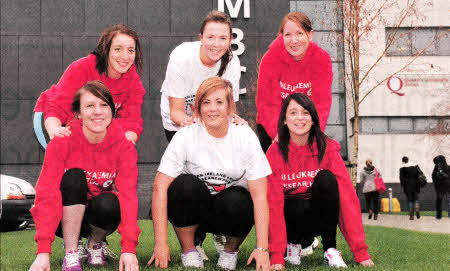 Laura Kettyle, Anna McLaughlin, Lisa Crawford, Jodle Hay, Tracey Watson and Gemma Logan (bottom right)